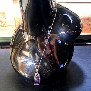 Artisan Crafted polished Amethyst Solitaire Pendant in Sterling Silver 51.75 ctw